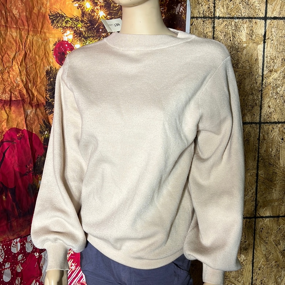 NWT Womens Sweater-Large/Long Sleeve/Lightweight MOCKED Neck Net Ladies